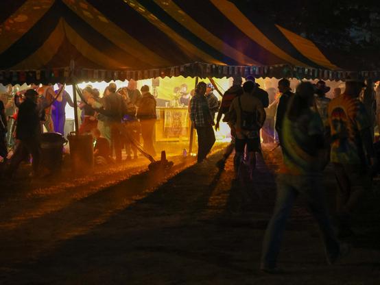 dance tent with live DJ at festival
