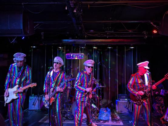 Photo of the Sea Monkeys on stage at Monty Hall.