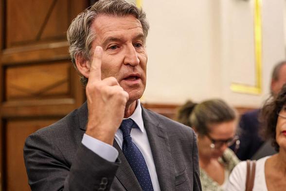 El presidente del PP, Alberto Núñez Feijóo. (Ananda Manjon/Europa Press via Getty Images)