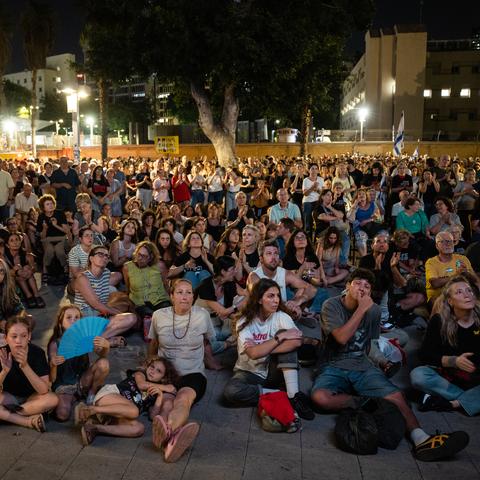 A protest calling for the release of Israeli hostages and an end to the war in Gaza was held on Saturday in Tel Aviv.