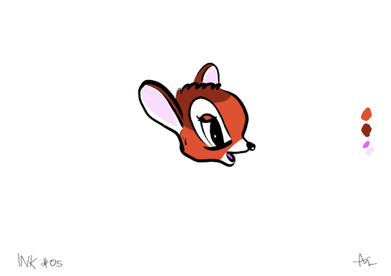 It's the head of Bambi, the little deer from Disney. With colors this time!