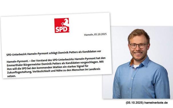Presseerklärung anfang und Foto des Kandidaten