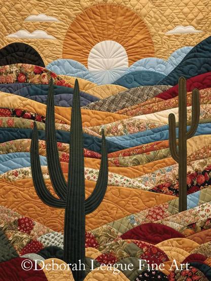 Bring the warmth of the desert into your home with this digital art print featuring majestic saguaro cacti, rolling desert hills, and a glowing sunset. Perfect for Southwestern, boho, or rustic décor, this vibrant desert landscape print adds color, texture, and Southwest charm to any living space.