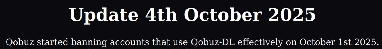 Update 4th October 2025

Qobuz started banning accounts that use Qobuz-DL effectively on October 1st 2025.