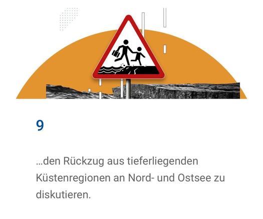 den Rückzug aus tieferliegenden Küstenregionen an Nord- und Ostsee zu diskutieren.
https://flood.firetree.net/