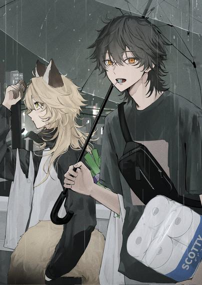 Anime boy and a foxboy