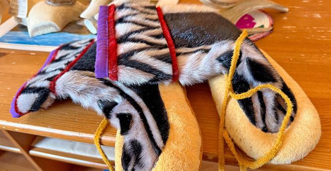 Decorative Iniut seal skin boots - Tuktoyaktuk, North West Territories, Canada - Summer 2025.