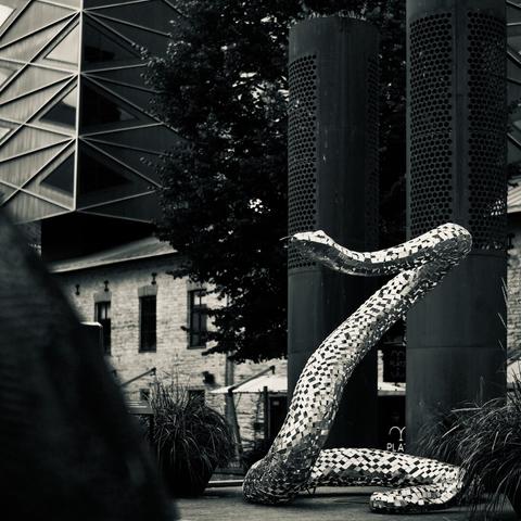 A snake sculpture