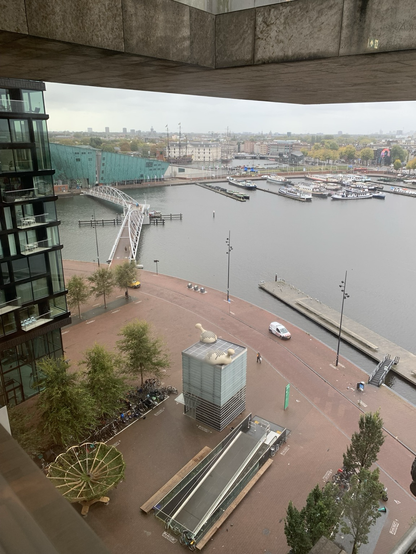 View : looking at the woonboot harbor & NEMO (tech museum) & Sea-faring museum