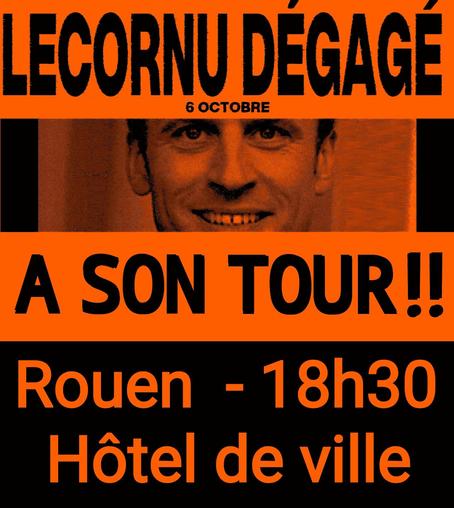 tract orange et noir  reprenant le texte du pouet