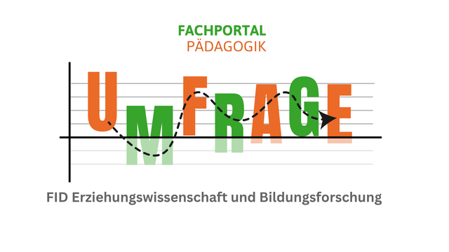 Liniendiagramm mit Hinweis auf die Umfrage 2025 des Fachinformationsdienstes Erziehungswissenschaft und Bildungsforschung im Fachportal Pädagogik. Teilnahme bis 31. Oktober 2025 möglich