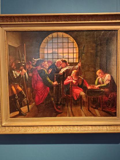 Die Verurteilung Koradins von Schwaben, Franz und Johannes Riepenhausen, historic collection of Uni Göttingen, Öl auf Leinwand, 1813.