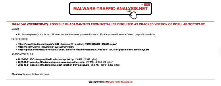 Screenshot of the page from my website with the post for this information.