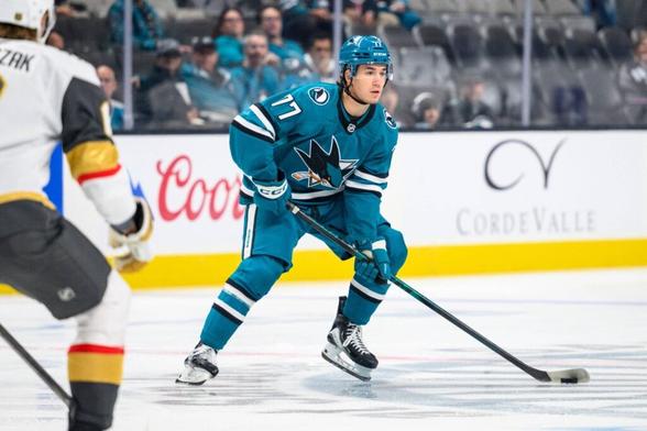 San Jose Sharks forward Michael Misa