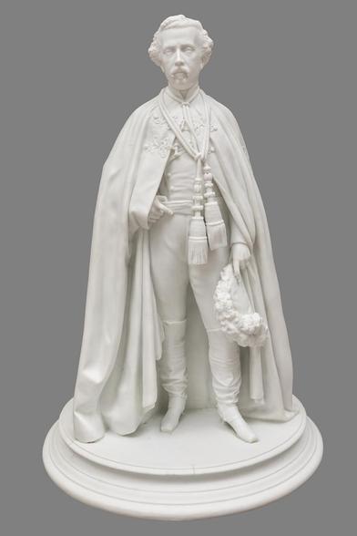 Fotoescultura del rey Francisco de Asís en la exposición 'Fotoescultura: el 3D del siglo XIX' en la Galería de las Colecciones Reales. (Patrimonio Nacional)