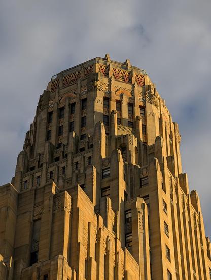 exterior urban tower—sunset