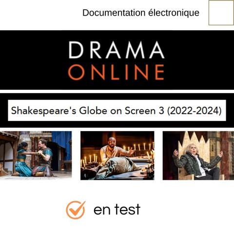 Documentation électronique en test
Images extraites de la base "Shakespeare's Globe on Screen 3 (2022-2024)" (éditeur Drama Online)