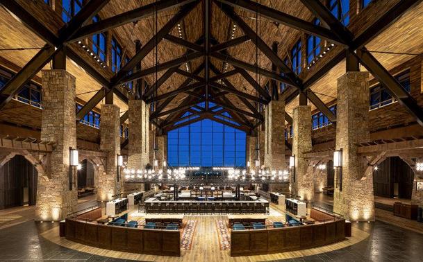 The Grand Lodge with its 90 ft ceiling at Gaylord Rockies Resort and Convention Center in Aurora, Col.