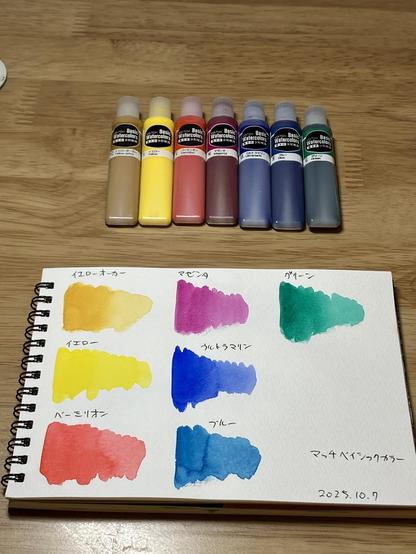 マッチベイシックカラーという絵の具の色見本