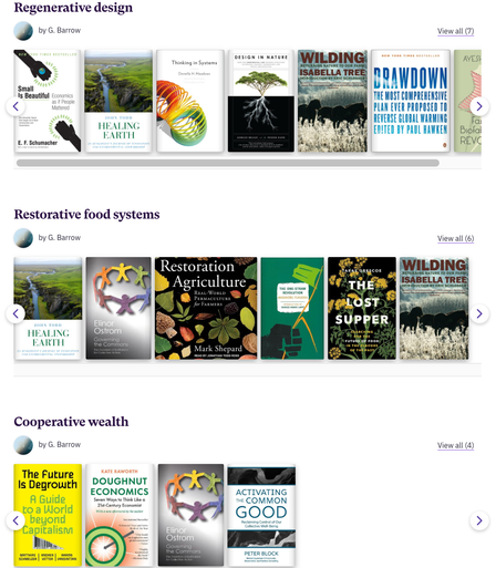 Screen capture of book titles at Bookshop.org