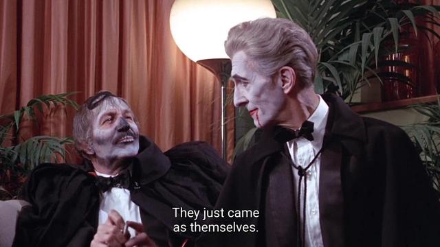 Peter turns to Vincent, amused, lip curled into a tight-lipped grin. Vincent adds, "They just came as themselves."