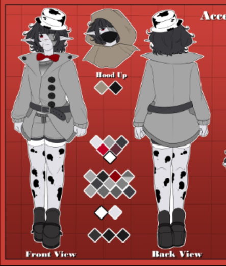 An image of Gera Spence, with color scheme and a hood up reference