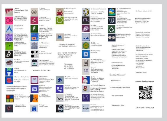 flyer mit freie-Software-Apps zur Ausstellung von Mondstern