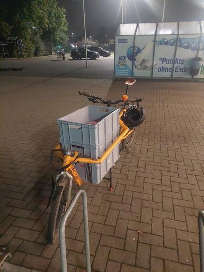 Euroboxen auf Lastenrad.