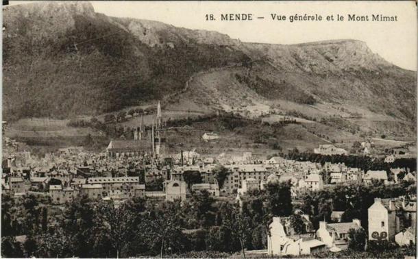 Mende Vue Generale et le Mont Mimat France à #Mende (#Lozère)  #CartePostaleAncienne 👉 https://cartorum.fr/carte-postale/636146/mende-mende-vue-generale-et-le-mont-mimat-france