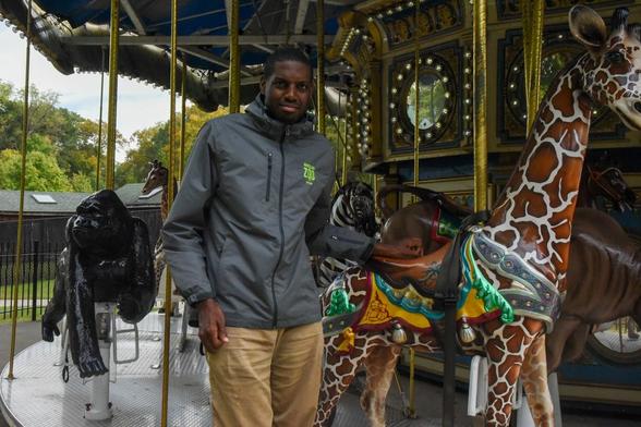 Description Provided by @marylandzoo: 
Guest services staff at the carousel ride