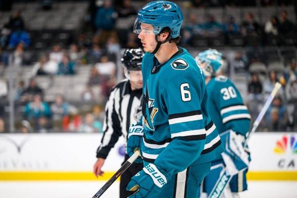 San Jose Sharks defenseman Sam Dickinson