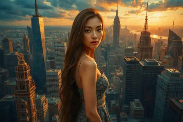 Prompt:  young woman, beautiful face, standing, great body, gorgeous figure, long legs, pretty eyes, long hair, Jollix Linux distribution style, beautiful background, magnificent scenery, M. C. Escher style, HD, sharp focus, stunningly beautiful, metropolis-themed, urban, cityscape, skyscrapers, modern, futuristic, highly detailed

Negative prompt: rural, natural, rustic, historical, simple, extra eyes, bad eyes, ugly eyes, imperfect eyes, deformed pupils, deformed iris, cross-eyed, poorly drawn face, bad face, fused face, ugly face, worst face, unrealistic skin texture, out of frame, poorly drawn hands, cloned face, double face, blurry, bad quality

Text model: gemma3

Image model: MoxieFlux1DS