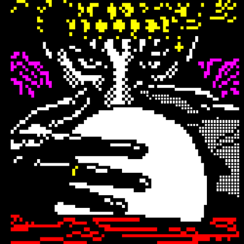 A dramatically-lit fortune teller in exotic garb peers low over her glowing crystal ball, looking for possibilities and fates.