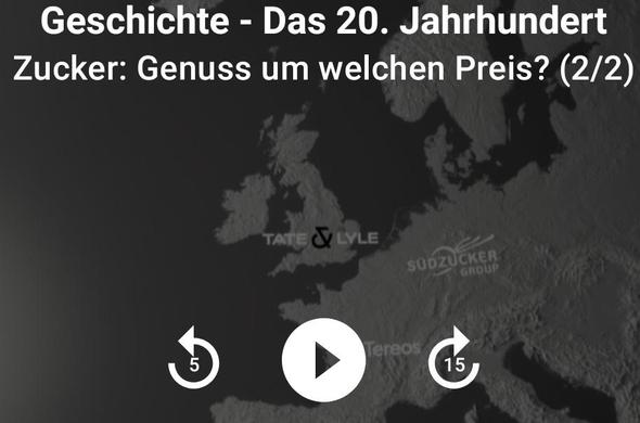 Bildschirmausschnitt Zuckerimperien in der EU  Südzucker Group
Titel der Doku:
Geschichte - Das 20.Jahrhundert
Zucker:Genuss um welchen Preis? (2/2)