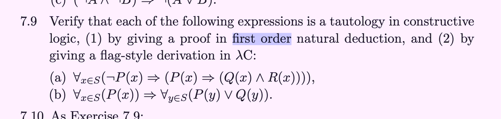 first order natural deduction phrase in exercise