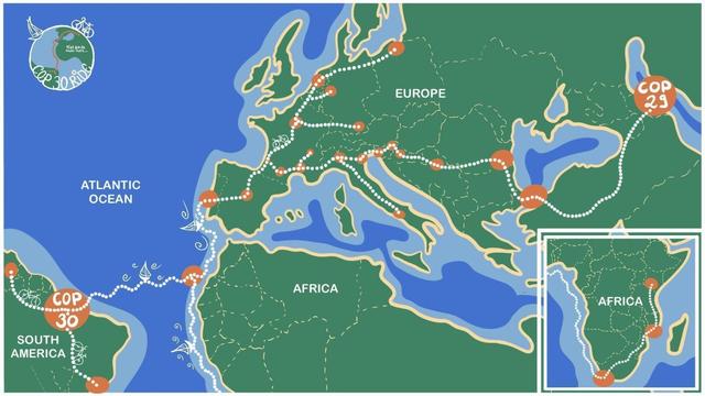 Mapa del itinerario de la Marcha Ciclista de la COP30
