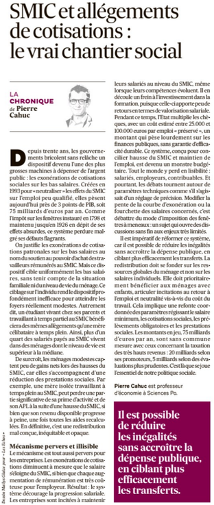 article des échos sur les réductions sur les bas salaires
