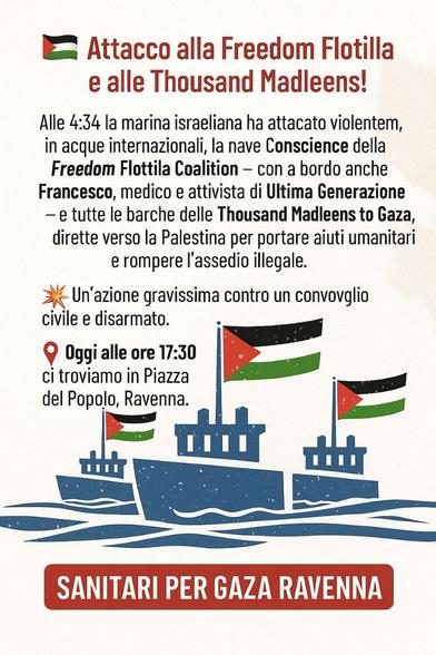 Attacco alla Freedom Flotilla e alle Thousand Madleens!