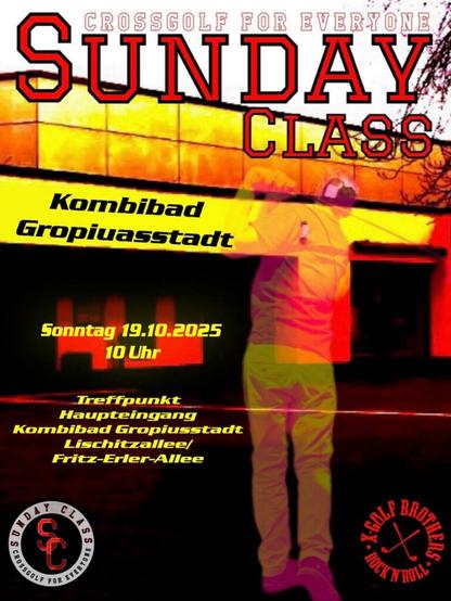 Sunday Class Plakat für ein Crossgolf Turnier in Berlin