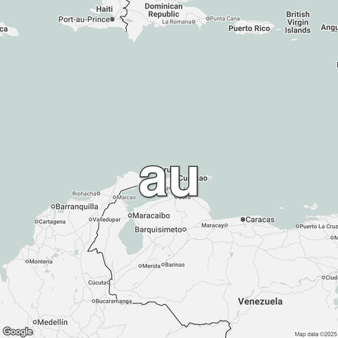Map of Aruba overlaid with "au".