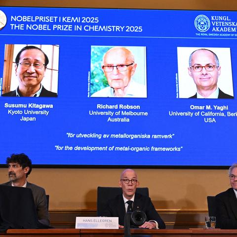 The Nobel Committee for Chemistry announced that Susumu Kitagawa, Richard Robson and Omar M. Yaghi had won the 2025 Nobel Prize in Chemistry on Wednesday.