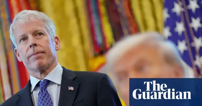 US energy secretary Chris Wright and Donald Trump at the White House in Washington DC on Monday. Photograph: Kent Nishimura/Reuters