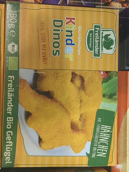 Verpackung von TK Geflügel Nuggets in angeblicher Dino Form