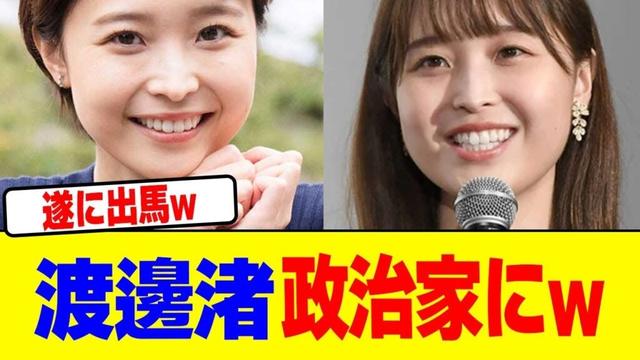 渡邊渚が政治家にwwwwwww【2chまとめ】【2chスレ】【5chスレ】
