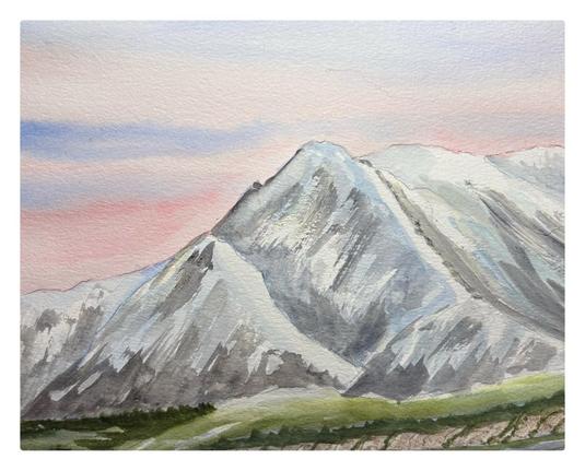 Painting of the peak of Mt. Laurier, Yukon, Canada.