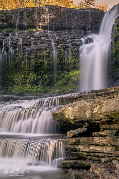 Water fall at Cumberland Falls with the water appearing silky smooth due to long exposure with ND filter