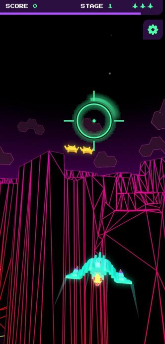 The colorful retro arcade style play screen of the now mostly defunct Space Invaders: World Defense mobile AR game, showing a shop and invaders. Doesn't save scores or connect to server for the outside version anymore.