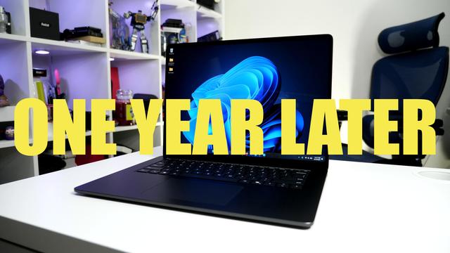 thumbnail of my surface laptop with the text "one year later"
