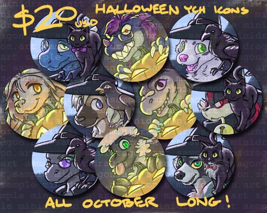 $20 USD Halloween YCH icons all October long!