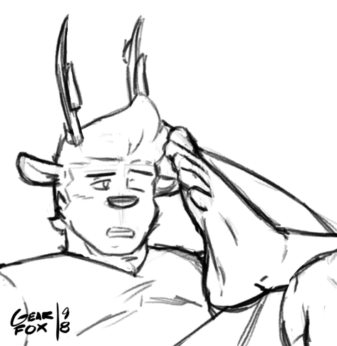 Axel Icerov laying down, his left foot is in front of the scene, something seems to be happening (this is a WIP)